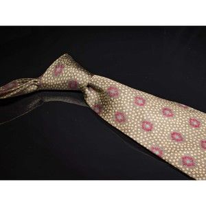 Vintage Giorgio Armani 100% Silk Tie Brown Burgundy Foulard Mens Luxury Necktie